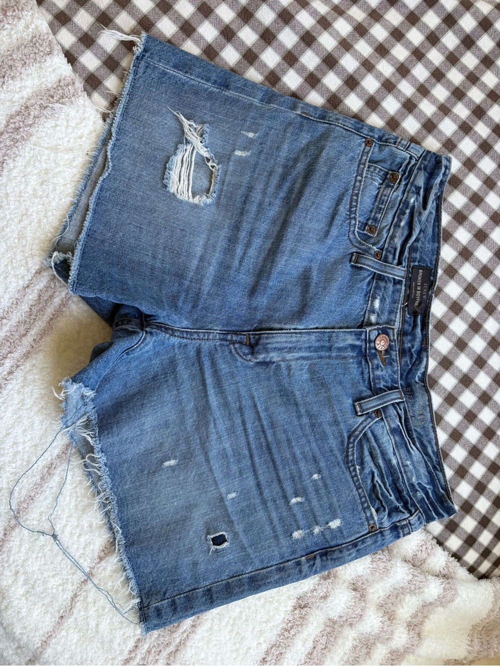 J. Crew Distressed Blue Denim Cutoff Shorts